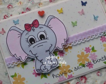 Have a sweet BIRTHDAY - Handmade birthday card with adorable elephant