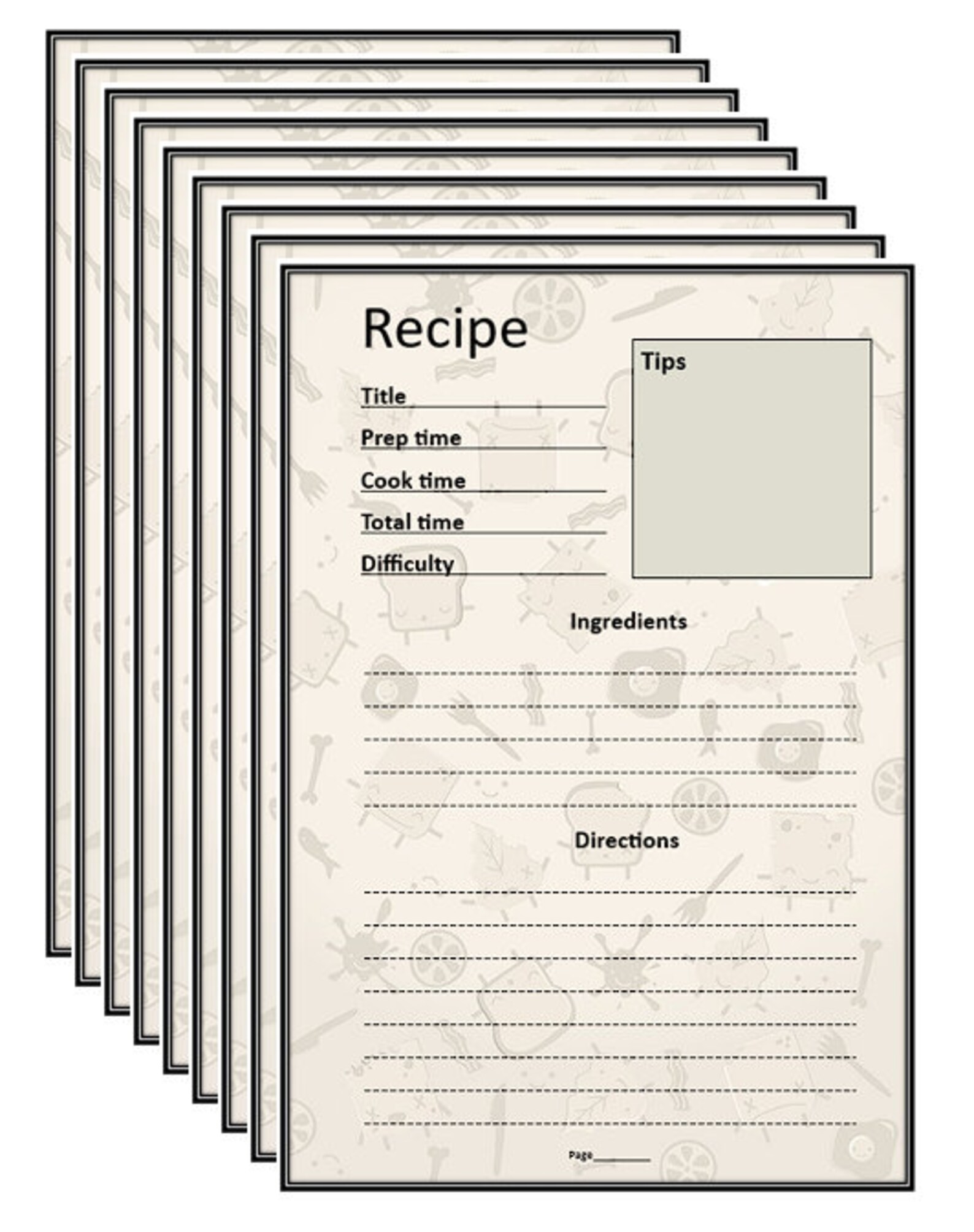 Printable Recipe Card| Kithen | Food Cards | Printable | for Home | - Etsy