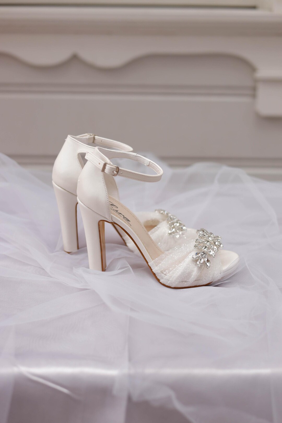 Women's Wedding Shoes Pearl Crystal High Heel Decorative Heel Bridal Shoes,H31 main image 0