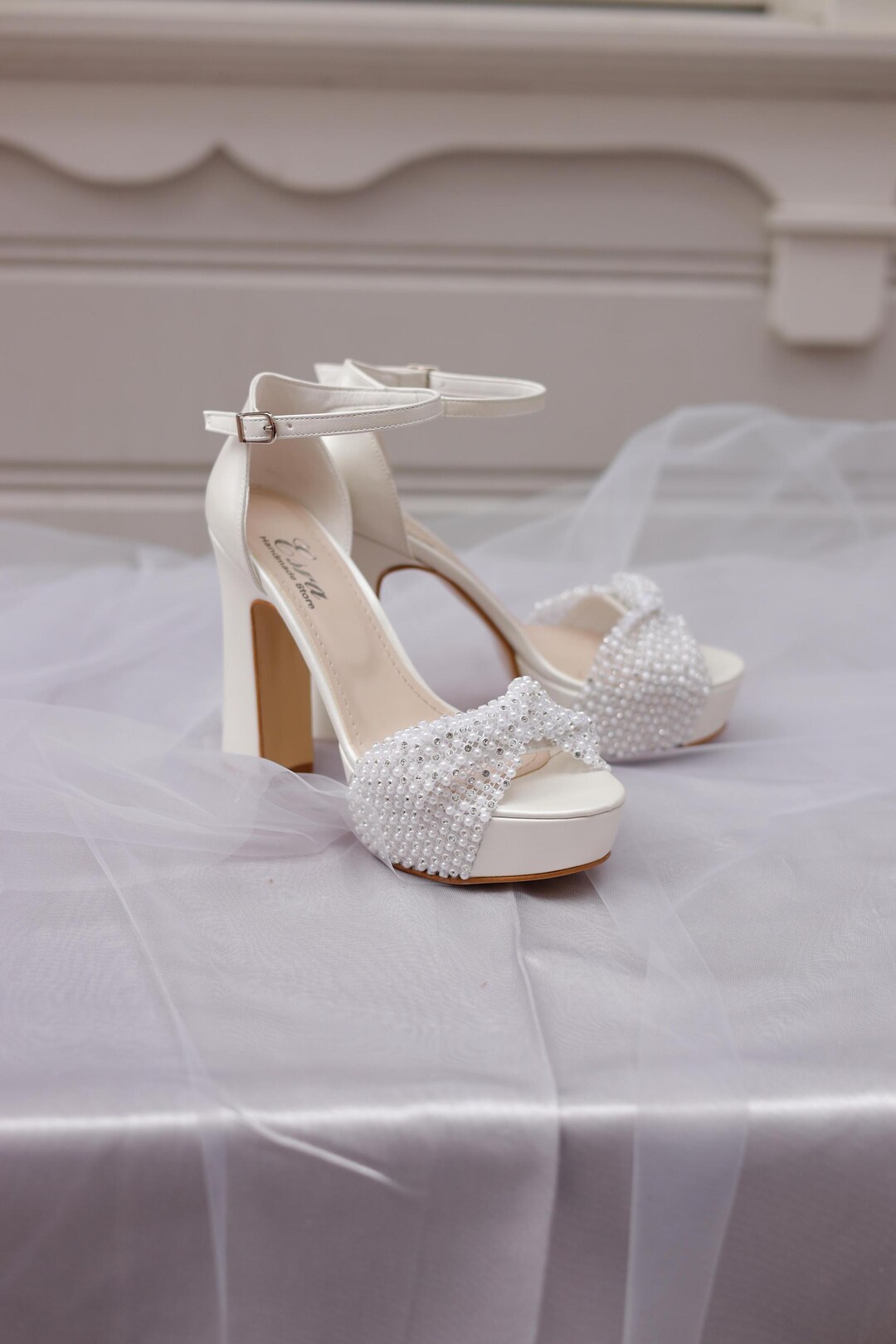 embellished bridal heels