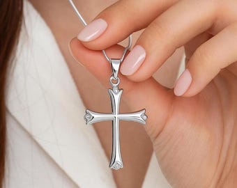 925 Sterling Silver Cross Pendant Necklace – Adjustable 45-55cm Chain, Women’s Gift, Anniversary Gift, Birthday Present For Her