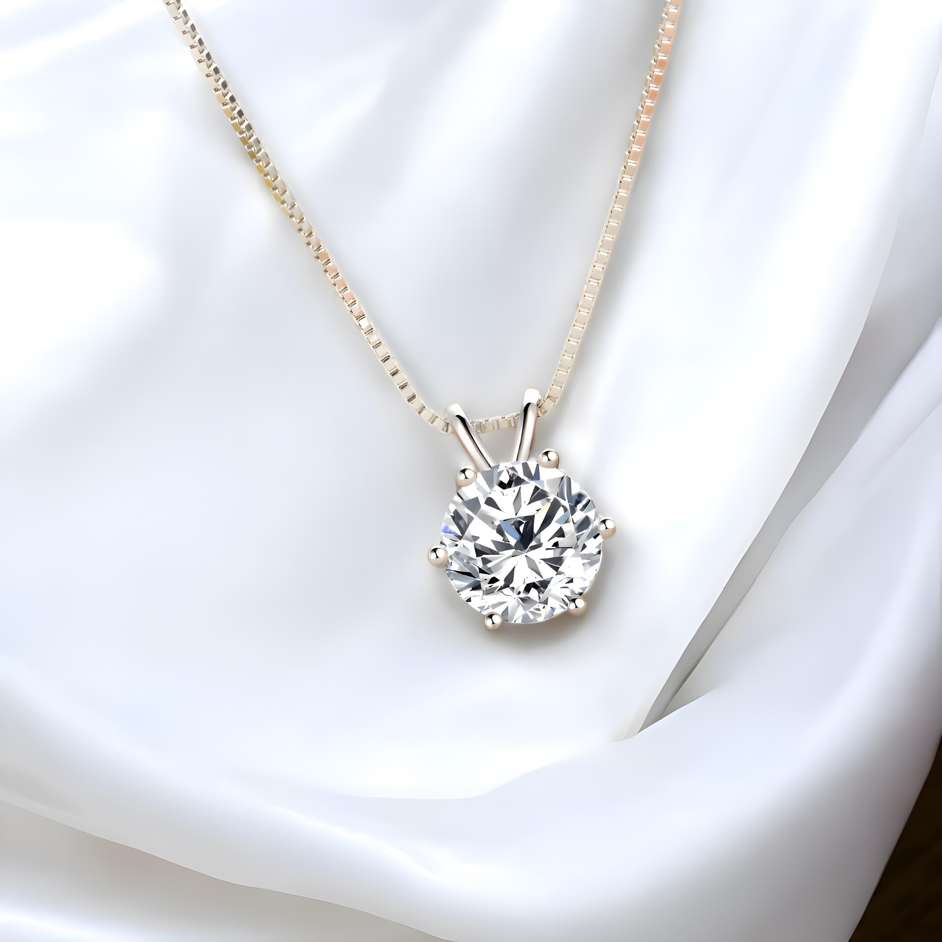 Simulierter Diamant Anhänger 1 Karat Prinzessin Sc Produktbild-Vorschau 6