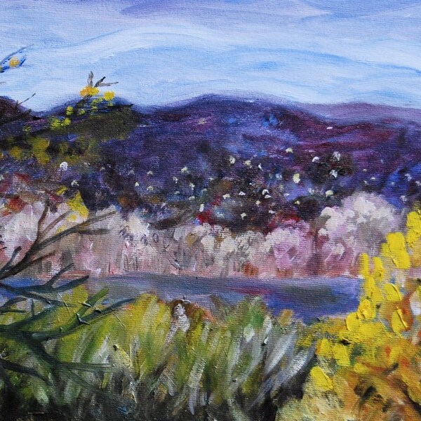 Original Oil Painting, landscape, mountains