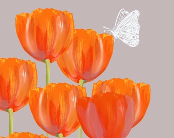 Tulips , 8"x8" Print