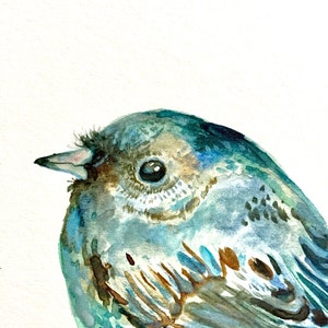 Bird Watercolor Painting, Original Art, Junco Bird 9x12 image 2