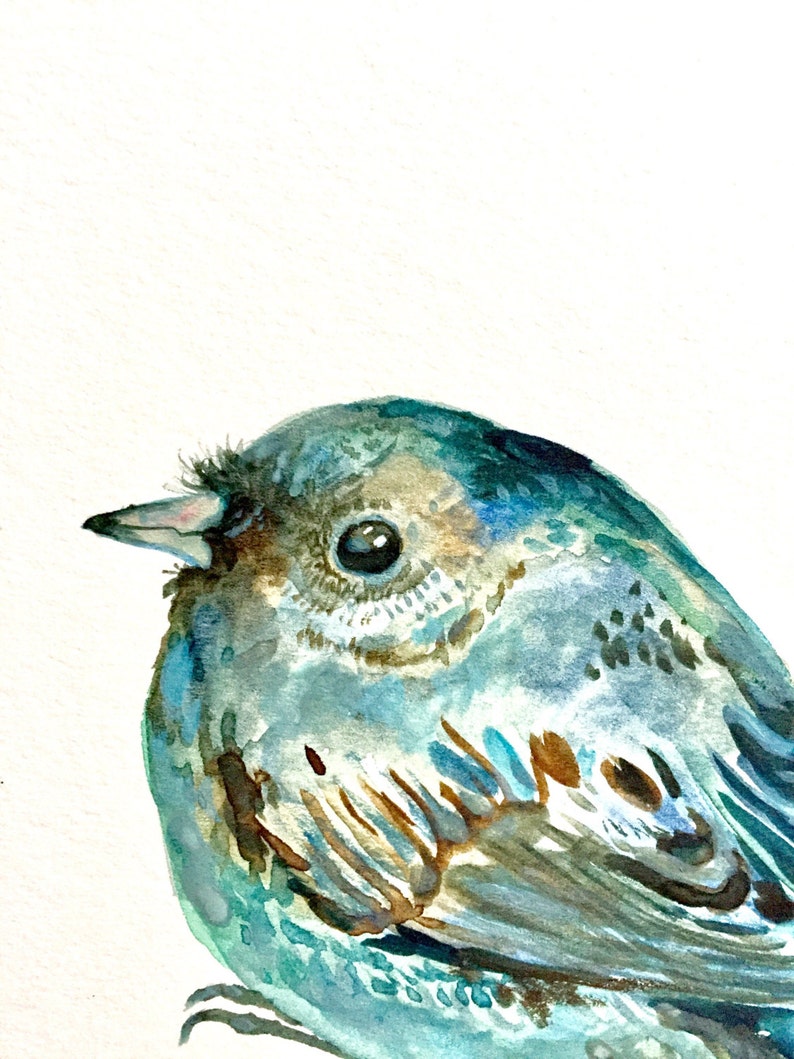 Bird Watercolor Painting, Original Art, Junco Bird 9x12 image 2