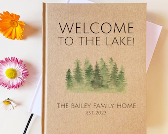 Custom Lake House Guest Book · Vacation Rental Welcome Book · Mountain Cabin Decor Idea · Thank You Gift for Hosts