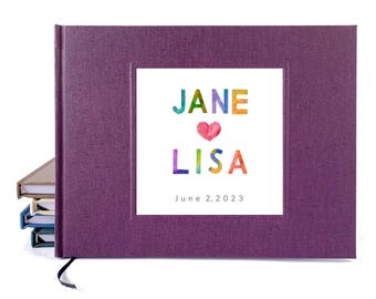 Rainbow Wedding Guest Book: LGBTQ Keepsake, Lay-Flat, Personalized