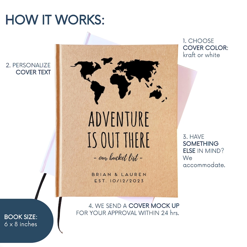Adventure Book · Bucket List Travel Journal for Couples · 1 Year Anniversary Gift for Him & Her · Super Fun Fiance Gift Box