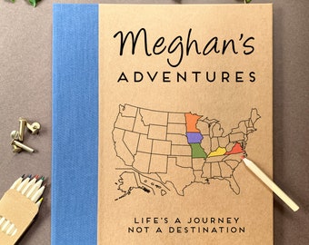 Custom Travel Journal for Kids · Adventure Photo Album Scrapbook · Versatile Guided Notebook Gift for Kids, Teens, Family Vacation