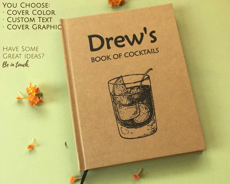 FREE SHIPPING Custom Cocktail Recipe Book Journal Gift for Etsy