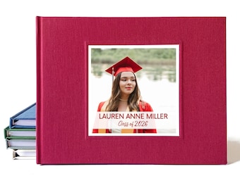 Personalized Graduation Guest Book • 2026 Senior Photo on Cover • Keepsake Gift Box