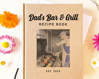 Custom Barbecue & Grill Recipe Book · Father's Day Gift for Chef · Put His Photo on the Cover