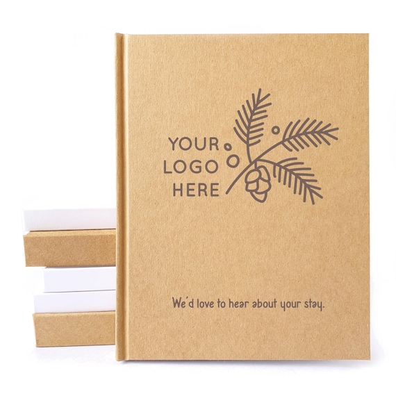 Custom Vacation Rental Guest Book · Your Logo on Cover · Cottage Welcome Book & Decor · Realtor Closing Gift
