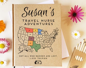Personalized Travel Nurse Graduation Gift · Nursing Planner & Memory Book · RN Road Trip Journal