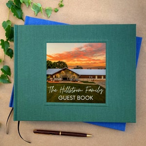 Custom Guest Book · Your Photo On the Cover · Vacation Rental Welcome Book · Personalized Decor for New Home · Realtor Closing Gift