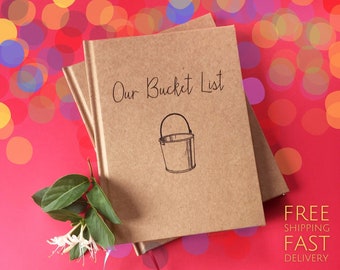 FREE SHIPPING Our Bucket List Journal · Valentine's Day Paper Anniversary Gift for Him Her Fiance · Adventure Book for Couple · Travel