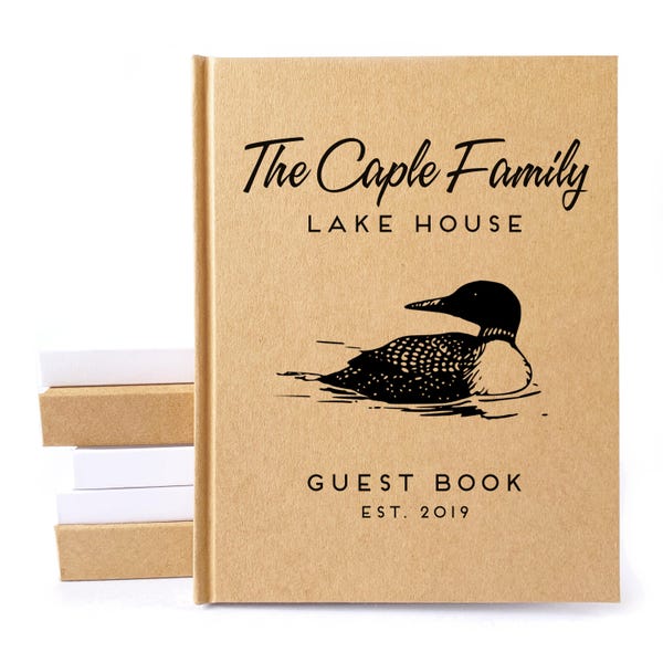 Custom Vacation Home Guest Book · New Home Gift Decor · Personalize with Meaningful Enhancements Inside & Out · Handcrafted Heirloom Quality