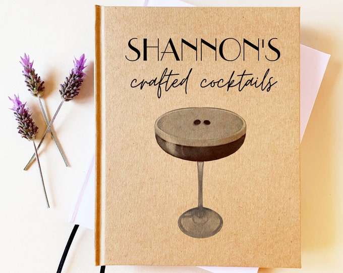 Personalized Espresso Martini Gift | Cocktail Recipe Book | Birthday Gift for Bartender Mixologist | Best Friend, Boyfriend, Roommate