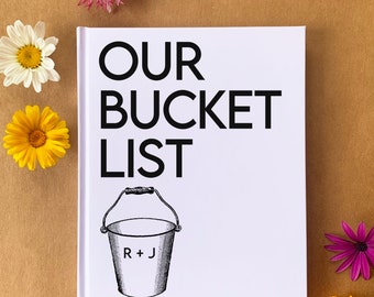 Custom Our Bucket List Book | Couples Journal Gift | Wedding Engagement 1st Anniversary Gift for Him, Boyfriend, Fiance | Travel Journal