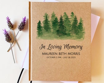 Custom Celebration of Life Guest Book | Memorial Service, Funeral Guest Book & Grief Journal | In Loving Memory Bereavement Gift