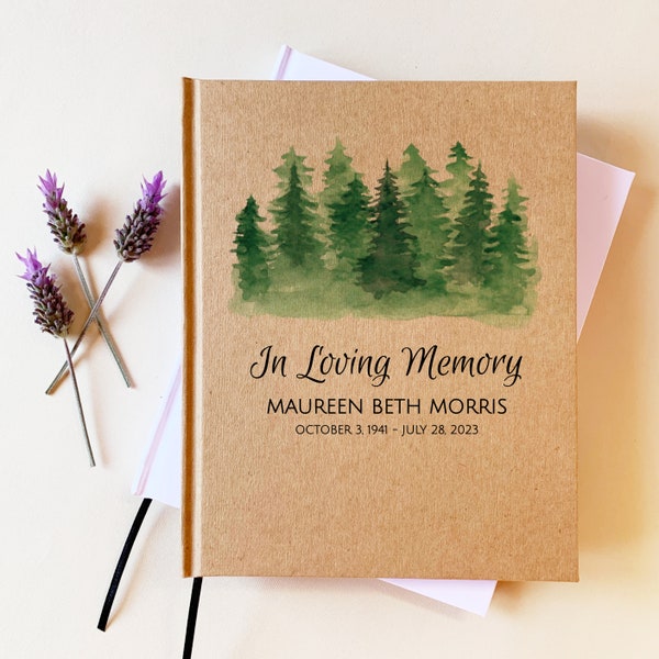 Custom Celebration of Life Guest Book | Memorial Service, Funeral Guest Book & Grief Journal | In Loving Memory Bereavement Gift