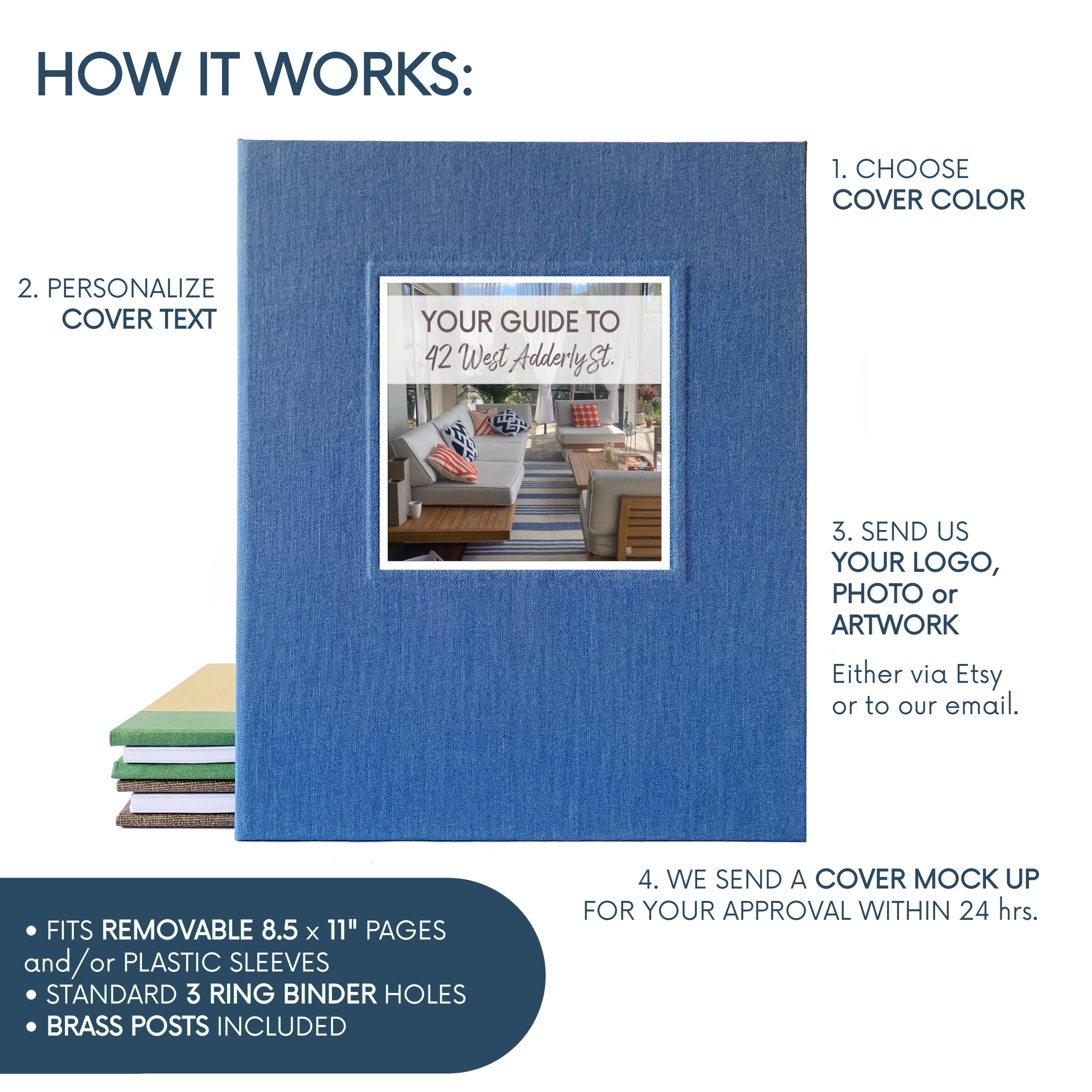 Welcome Binder for Airbnb · Custom Guest Book · Hardback Linen Cover ...