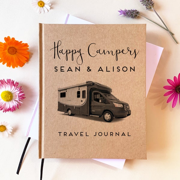 RV Travel Log Journal · Retirement Gift Idea · Personalized with Your Motorhome on the Cover