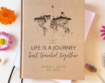 Custom World Travel Journal · Personalized Adventure Book for Couples · Anniversary & Birthday Gift