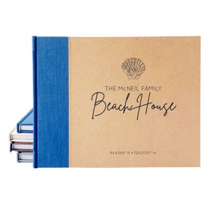 Custom Beach House Guest Book · Vacation Rental Welcome Book for Airbnb · Heirloom Quality Decor