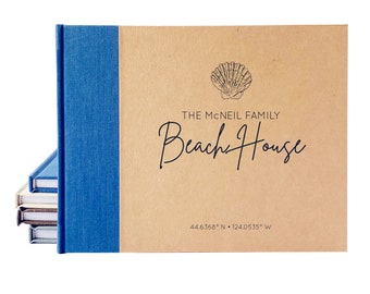 Custom Beach House Guest Book · Vacation Rental Welcome Book for Airbnb · Heirloom Quality Decor · Fully Personalizable