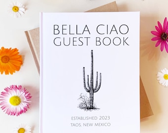 Custom Desert Home Guest Book · Gift for New House · Vacation Rental Welcome Book · Southwestern Cactus Decor · Arizona, New Mexico, Nevada