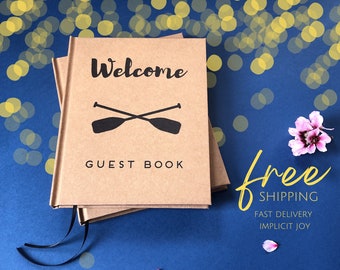 FREE SHIPPING Airbnb Guest Book, Vacation Home Guest Book, Gift for New Home, Rental, Parents, Him, Lake House Home Cottage Welcome Book