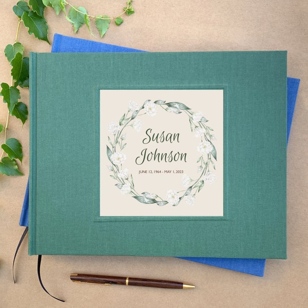 Celebration of Life Custom Funeral Guest Book | Elegant Memory Table Sign-In | Sympathy Gift for Grieving Family