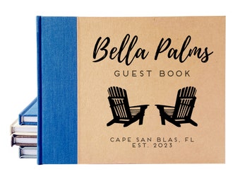 Custom Beach Home Guest Book · New Home Gift for Hostess · Rental Vacation Property Welcome Book · Visitor Sign In for Lake House or Condo