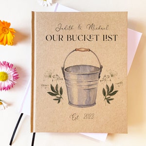 Custom Our Bucket List Book | Adventure Travel Journal | 1st Paper Wedding Anniversary Gift for Husband, Couple