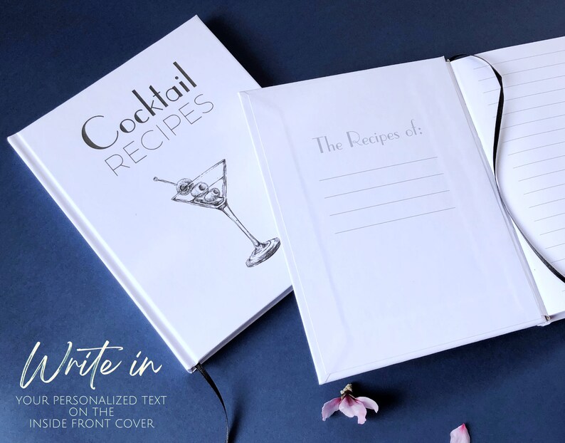 FREE SHIPPING Cocktail Recipe Book Gift for Bartender Etsy