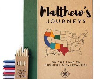 Custom Travel Scrapbook · Teen Gifts · Study Abroad Memory Book with Travel Map · Removable Pages · Design Your Cover