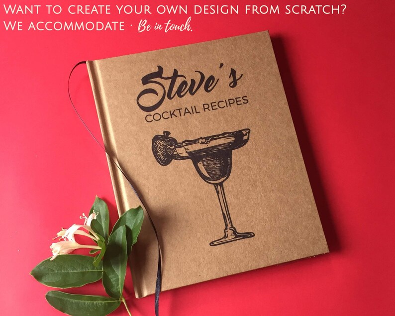 FREE SHIPPING Custom Cocktail Recipe Book Journal Cocktail Etsy