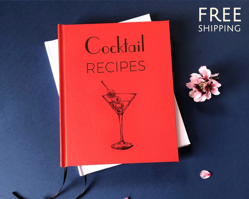 FREE SHIPPING Cocktail Recipe Book Gift for Him Cocktail Etsy