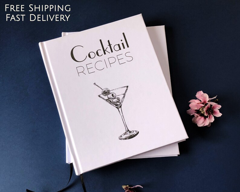 FREE SHIPPING Cocktail Recipe Book Gift for Bartender Etsy