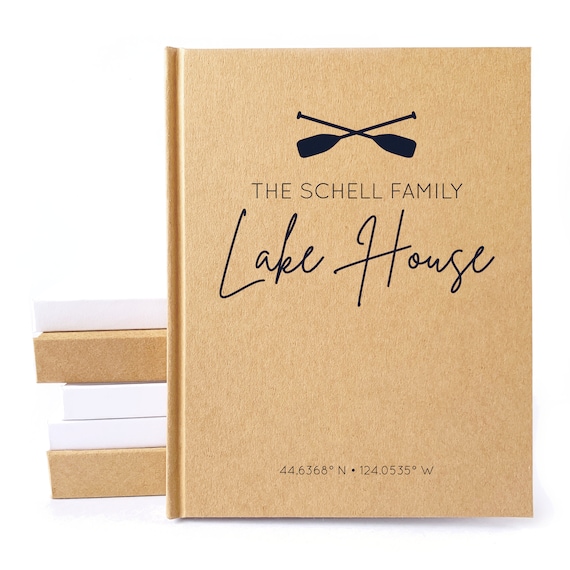 Lake House Guest Book for Airbnb Vacation Rental · Personalized Cabin Gift & Decor · New Home Gift · Hand-bound · You Choose the Pages