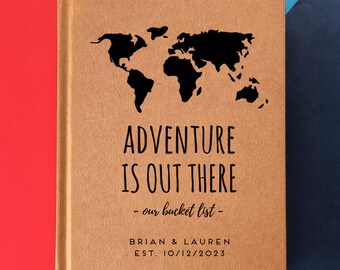 Custom Our Bucket List Book | World Adventure Travel Journal | 1st Anniversary Gift for Couple