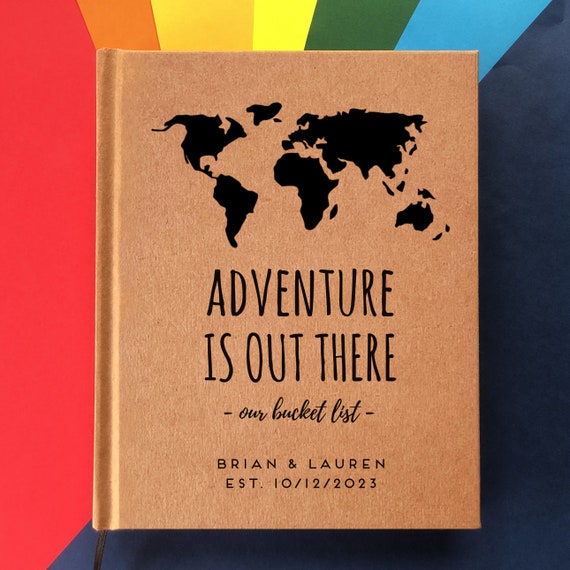 Custom Our Bucket List Book World Adventure Travel Journal 1st Anniversary  Gift for Couple 