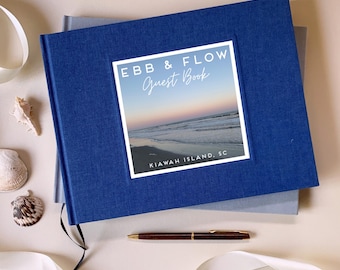 Custom Beach House Guest Book: Photo Cover, Linen Hardback, Personalizable Vacation Home Decor
