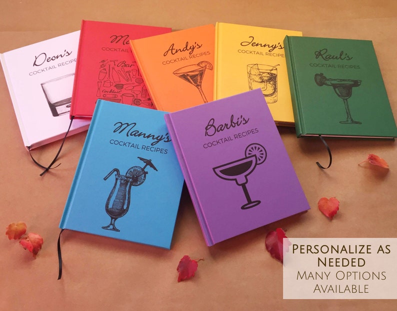 FREE SHIPPING Custom Cocktail Recipe Book Journal Cocktail Etsy