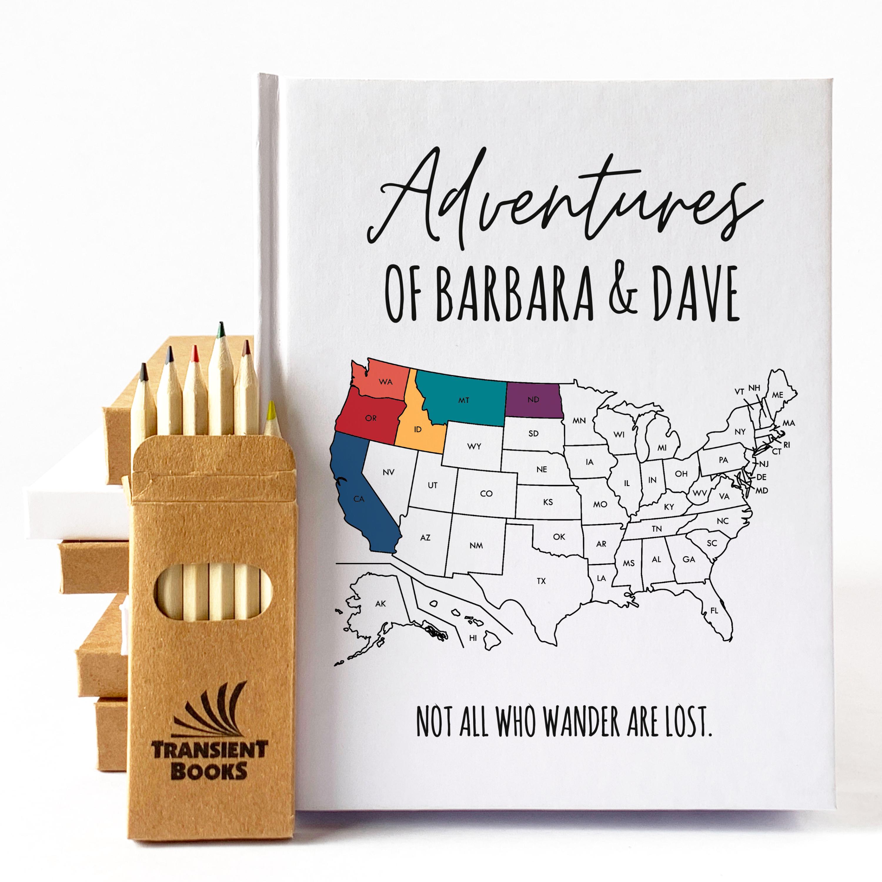Custom Travel Journal Gift for Couples · USA Travel Adventure Map Book · Paper Anniversary Gift Boyfriend Him · RV Camper Roadtrip Accessory