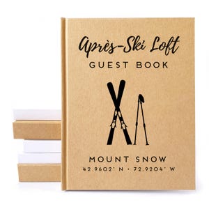 Custom Ski Cabin Guest Book · Skier, Skiing, Ski House Gift · Mountain Lodge Decor · Après Cabin A-frame · Vacation Rental Welcome Book