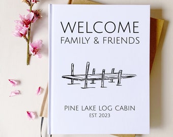 Custom Lake House Guest Book · Gift for New Vacation Home · Visitor Sign In for Airbnb Rental · Beach Condo, Waterfront · New Homeowners