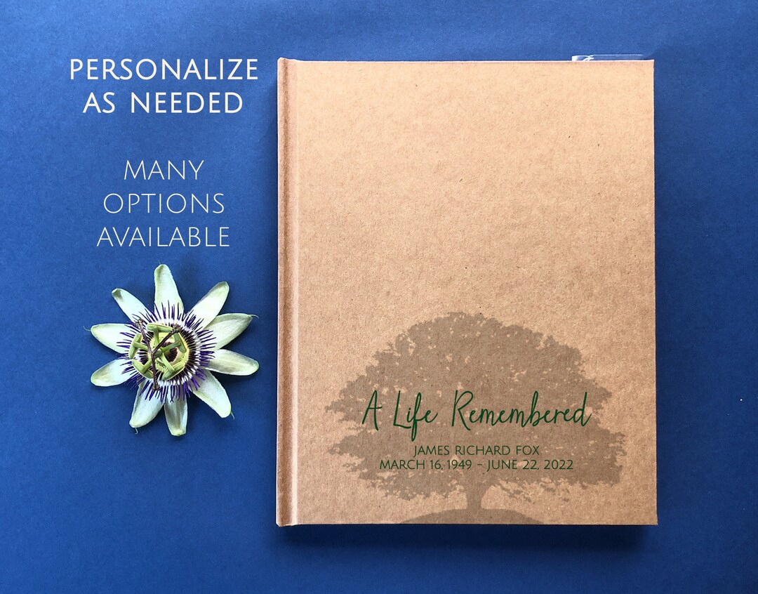Custom Memorial Service Guest Book A Life Remembered Etsy